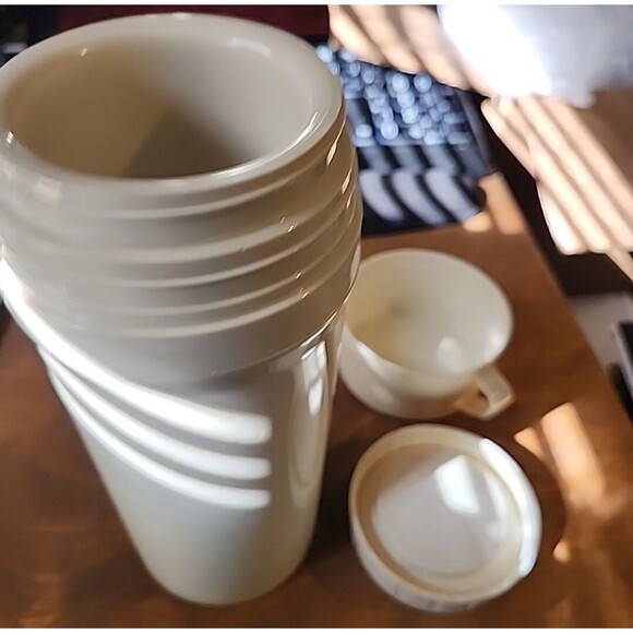 Vintage Aladdin Beige Thermos Bottle w/ Handle Retro 70s80s Lunchbox Drink Jug - Picture 5 of 6